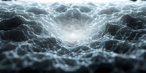 Mesmerizing image of luminous particles creating network among captivating cloud formations. Concept Cloud Networking, Luminous Particles, Captivating Image, Mesmerizing Formation, Atmospheric Beauty