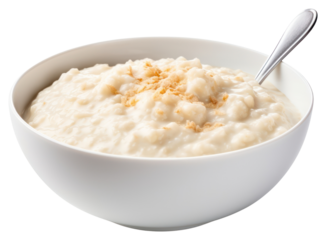 PNG A bowl of oats porridge breakfast spoon white.