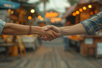 food truck handshake.generative ai