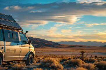 Van Life at Sunset in the Desert