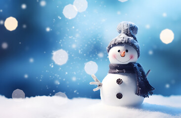 Snowman Family in a Winter Wonderland