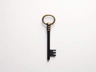 Simplicity in Symbolism: Minimalist Key Illustration on White Background