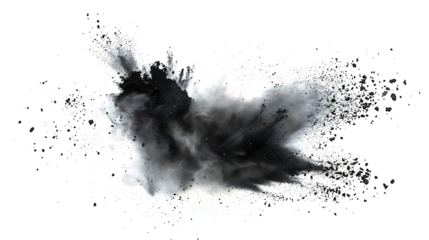 Black chalk pieces powder flying effect  PNG