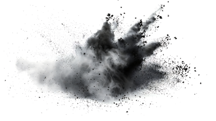 Black chalk pieces powder flying effect  PNG