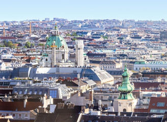 Vienna panorama with Karlskirche