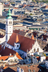Franciscan church in Vienna on sunny evening