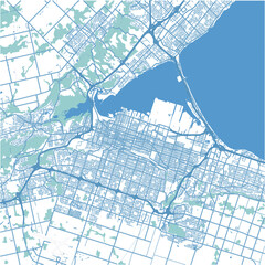 Layered vector map of Hamilton in Canada in a professional blue style