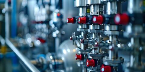Fototapeta premium Automated Control Systems in Bioreactors for Growth in Bioprocessing Fermentation. Concept Bioreactor Automation, Bioprocessing Fermentation, Control Systems, Growth Management, Automated Technology