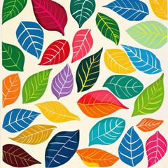 Fun and Bright Cartoon Leaf Pattern