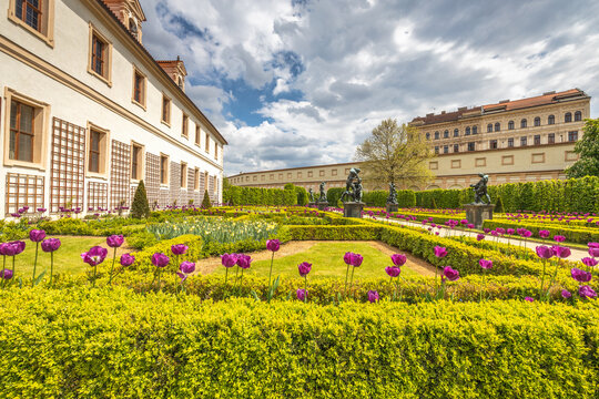 PRAGUE, CZECH REPUBLIC - MAY 6, 2023: Wallenstein Palace Gardens.