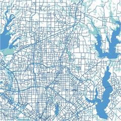 Fototapeta premium Layered vector map of Plano in Texas in a professional blue style
