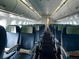 Naklejka premium Empty Airplane Cabin