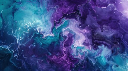 Swirling, abstract pattern with a dominant color palette of blues, purples, and whites