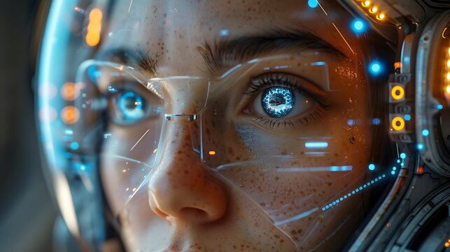 Futuristic Gaze: Exploring the Intersection of Technology and the Human Experience - Powered by Adobe