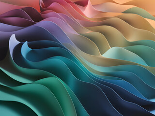 Fototapeta premium Mezcla de colores vibrantes que lentamente se fusionan entre sí creando ondas.