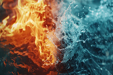 Generative ai on theme of beautiful texture water and fire for design natural abstract background