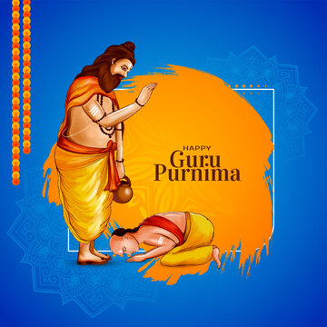 Beautiful Happy Guru Purnima Indian traditional festival background