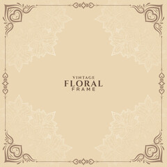 Decorative ethnic vintage floral frame background design