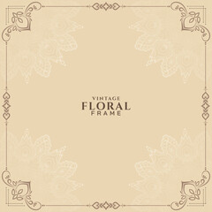 Elegant vintage floral frame background design
