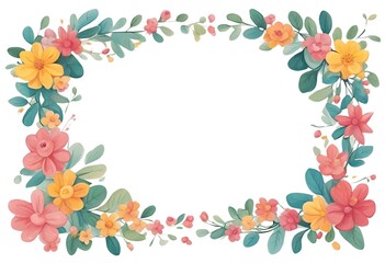 Colorful floral background beautifully frames a variety of intricate flowers.Cartoon Abstract art.
