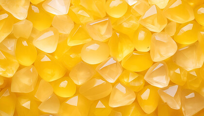Close-Up of Yellow Citrine Gemstones Arranged in a Group