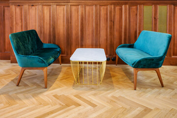 historical sofa set in the cafe