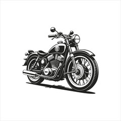 Fototapeta premium White background black motorbike black color vector art design