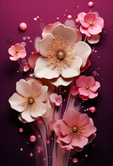 pink background with pink flowers