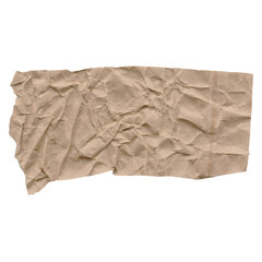 A crumpled paper sheet, a piece of paper is torn