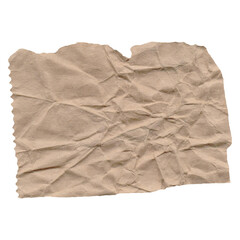 A crumpled paper sheet, a piece of paper is torn