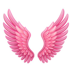 Fototapeta premium pink angel wing on transparent background