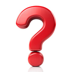Naklejka premium red question mark on transparent background