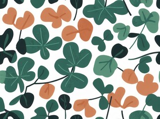 seamless pattern clover leaves