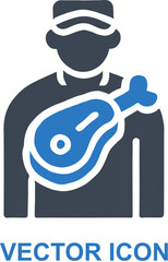 Delivery Man with Steak Icon