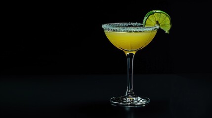 Margarita Cocktail on black background