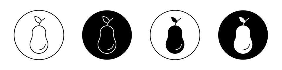 Pear outlined icon vector collection.