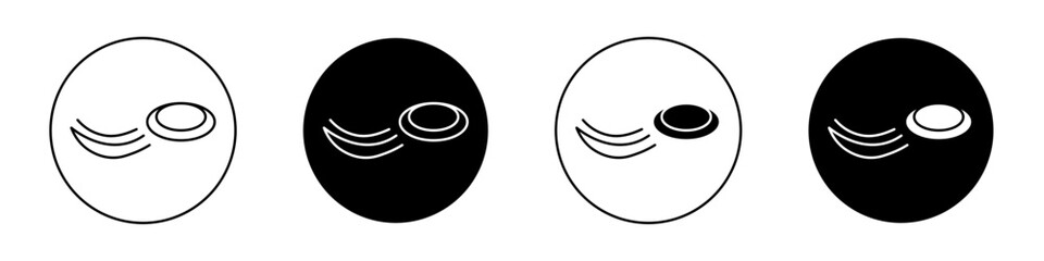 Flying disc outlined icon vector collection.