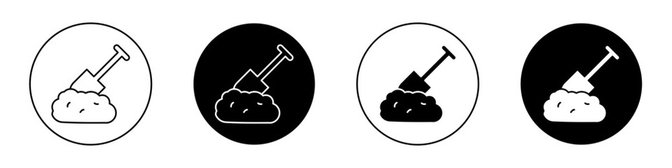 Digging outlined icon vector collection.