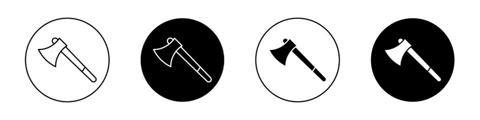 Axe outlined icon vector collection.