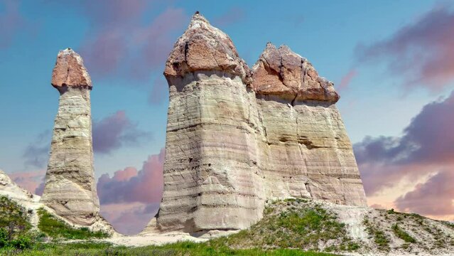 Rock formations in Love Valley, Cappadocia, T&uuml;rkiye