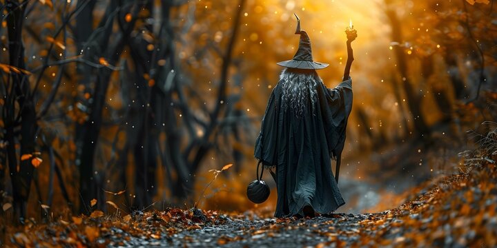 Wizard from Istar protects against evil on the path. Concept Fantasy, Magic, Protection, Adventure, Wizardry
