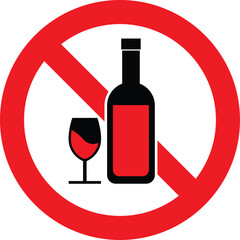 no alcohol sign icon vector illustration