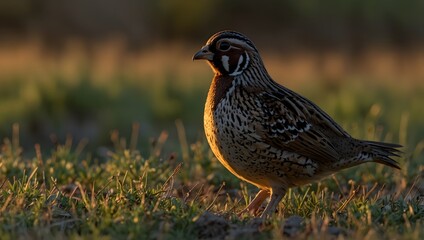 A quail's distinctive call echoing through the meadow at dawn ai_generated