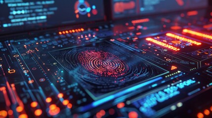 Obraz premium Digital Fingerprint Identification and Measurement. generative AI image