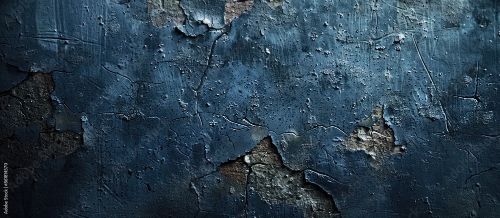 Leinwandbilder dark blue cement wall providing a beautiful grunge backdrop with space for text in the image. copy s