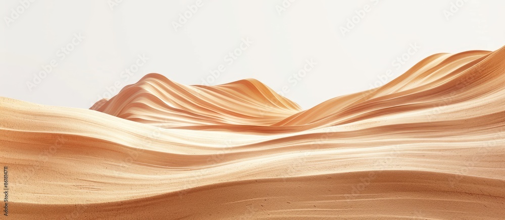 Fototapete A sandy desert landscape featuring a unique wave formation, with empty space perfect for adding text or images. Copy space image. Place for adding text and design