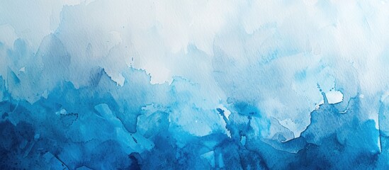 Watercolor background painting with a blue texture, ready for your design in the copy space image.