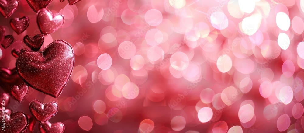 Leinwandbilder valentine's day themed background with a heart texture in a photo with copy space image.