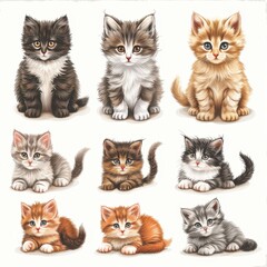 Playful Kitten Illustration Pack