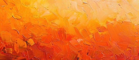 Canvas textured with orange gradient oil paints for an artistic setting, featuring copy space image for creativity, art events, and education themes.